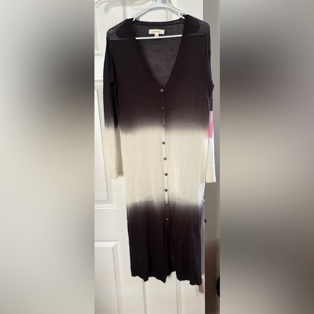 Chico's Black and White Ombre Cardigan